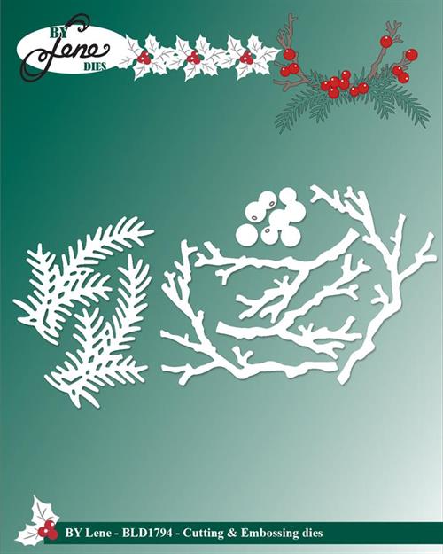 By Lene dies Branches and berries Største 5,7x4,7cm